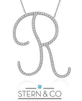שרשרת אות R מכסף 925 13537