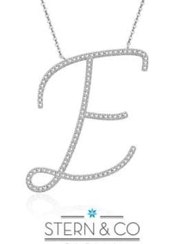 שרשרת אות E מכסף 925 13538