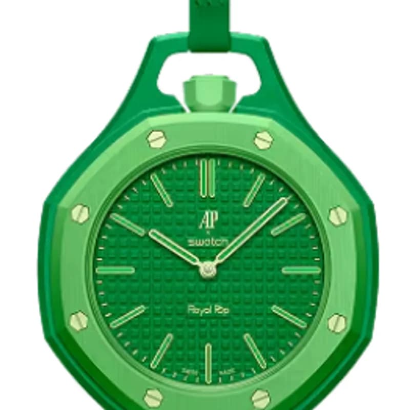 שעון יוניסקס AP x Swatch Royal Pop Green Eight גב ספיר שקוף