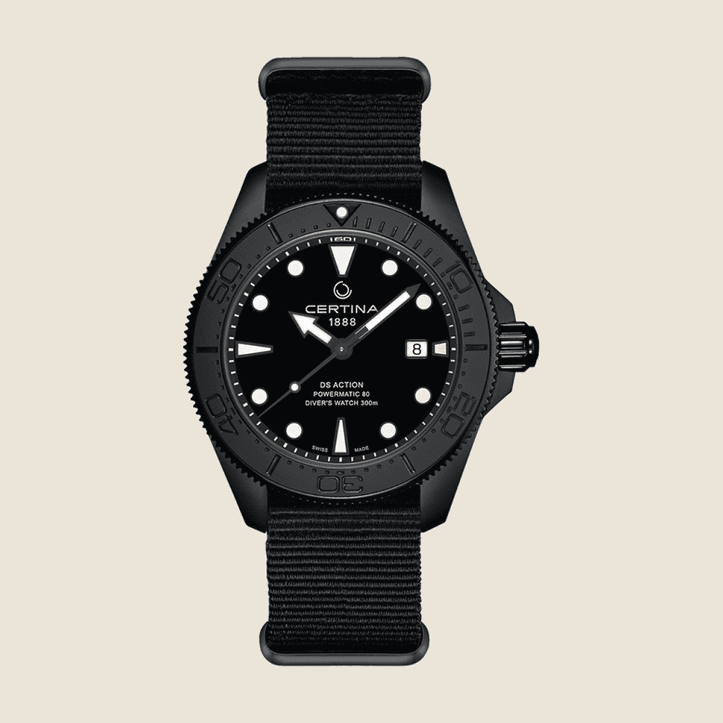 שעון Certina DS Action Diver 43mm Powermatic 80 C032.607.38.051.00 PVD לגברים