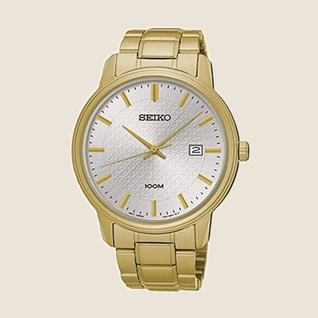 שעון Seiko Neo Classic SUR198P1 לגברים — קוורץ, גימור זהב, 100m | Dialoria