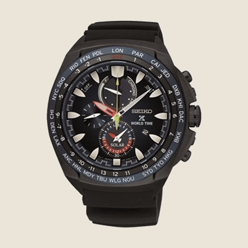 שעון Seiko Prospex SSC551P1 — כרונוגרף סולארי, World Time, 100m | Dialoria