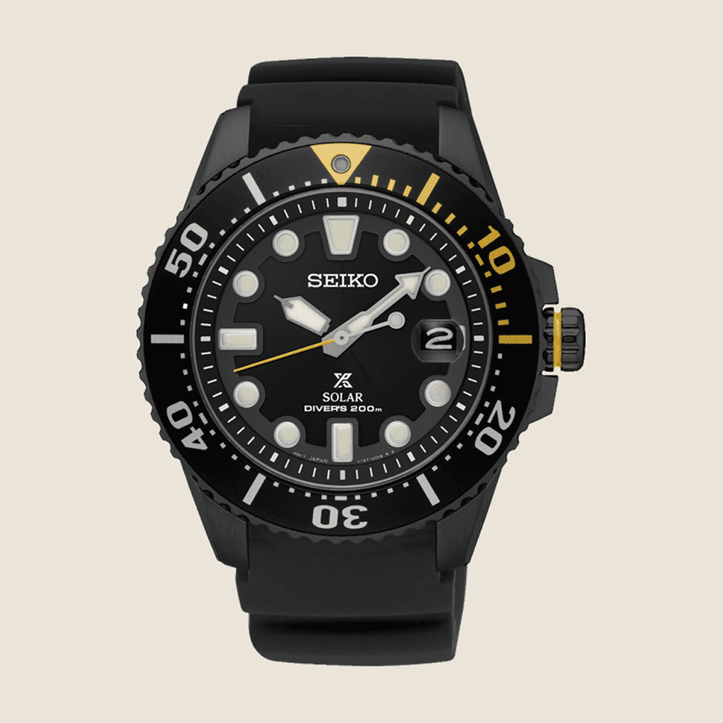 שעון Seiko Prospex SNE441P1 — דייבר סולארי, 200m, ציפוי שחור | Dialoria