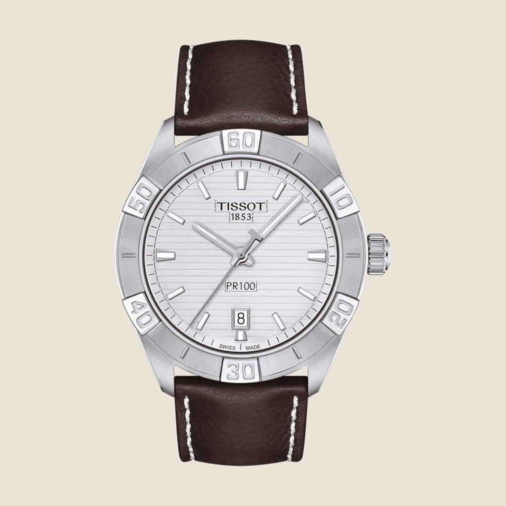 שעון Tissot PR 100 Sport T101.610.16.031.00 לגברים — קוורץ, צמיד פלדה, לוח כסף | Dialoria