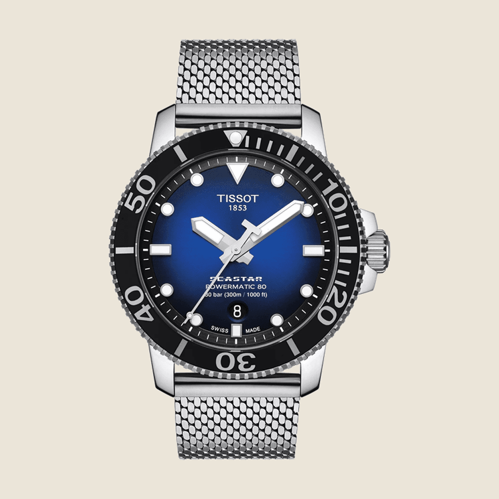 שעון Tissot Seastar 1000 Powermatic 80 T120.407.11.041.02 — אוטומטי, 300m, לוח כחול | Dialoria