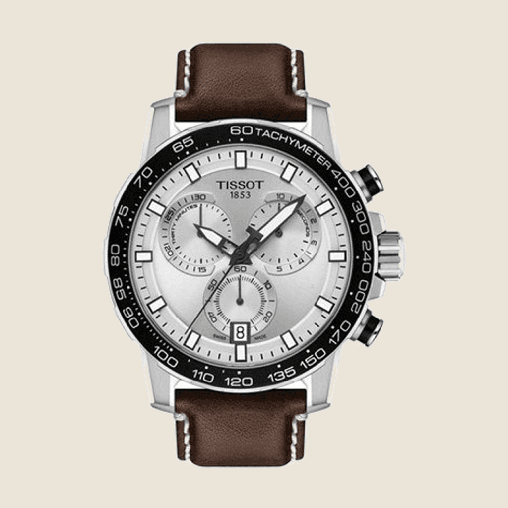 שעון Tissot Supersport Chrono T125.617.16.031.00 לגברים — כרונוגרף טכמטר, 45.5mm, עור | Dialoria