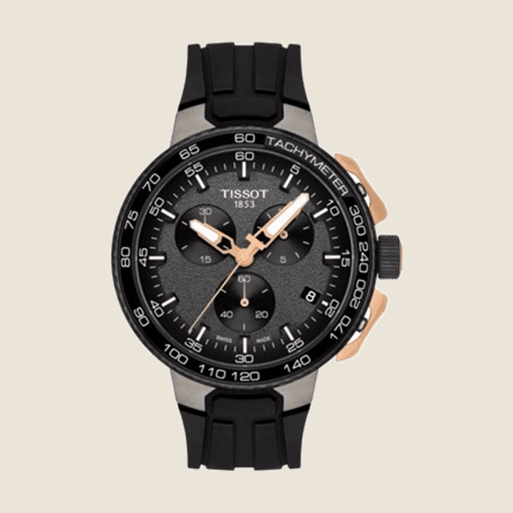 שעון Tissot T-Race Cycling Chronograph T111.417.37.441.07 לגברים — כרונוגרף קוורץ, ציפוי Rose Gold PVD | Dialoria