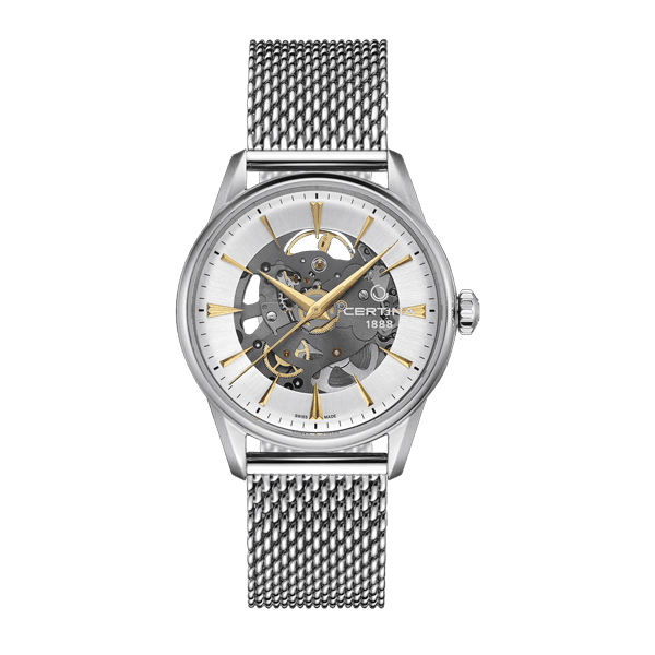 שעון Certina DS-1 Skeleton C029.907.11.031.00 לגברים — Powermatic 80, גב שקוף, כסוף | Dialoria