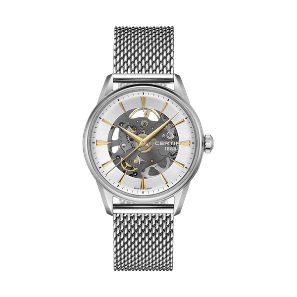 שעון Certina DS-1 Skeleton C029.907.11.031.00 לגברים — Powermatic 80, גב שקוף, כסוף | Dialoria