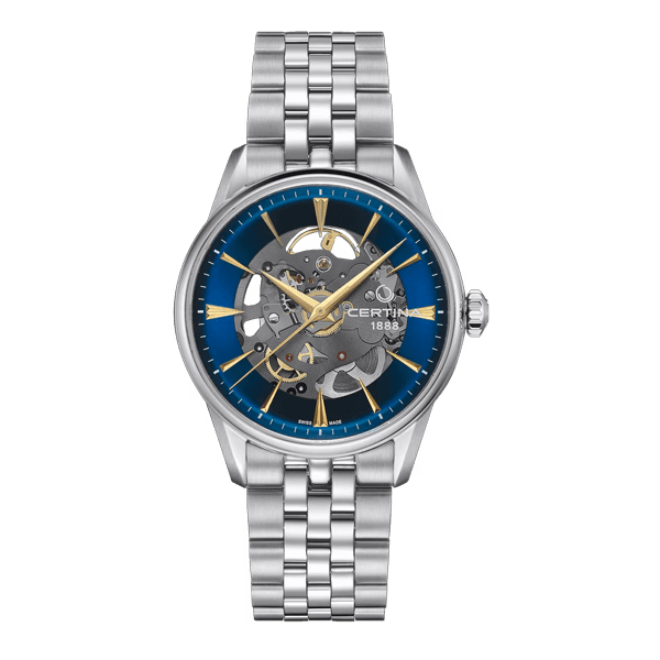 שעון Certina DS-1 Skeleton C029.907.11.041.00 לגברים — Powermatic 80, גב שקוף, כחול | Dialoria