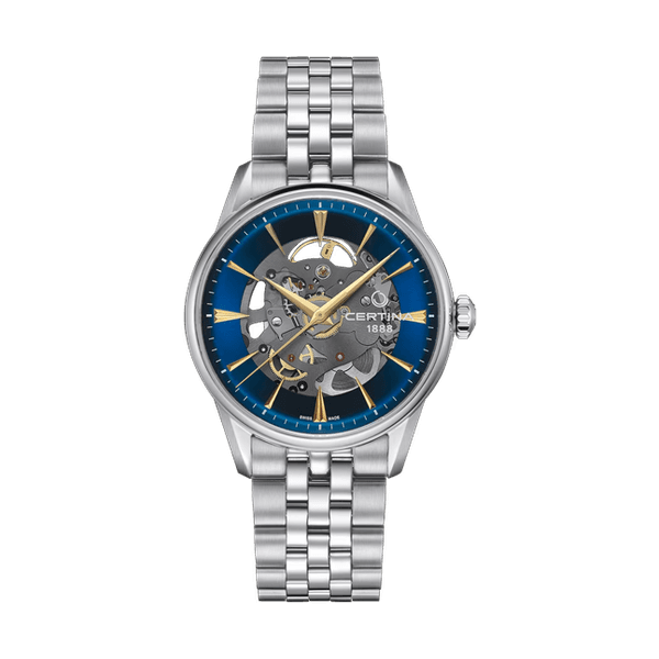 שעון Certina DS-1 Skeleton C029.907.11.041.00 לגברים — Powermatic 80, גב שקוף, כחול | Dialoria
