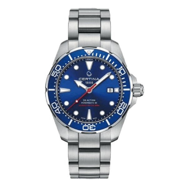 שעון Certina DS Action Diver Powermatic 80 לגברים — אוטומטי, לוח כחול, עמידות 300 מ' | Dialoria